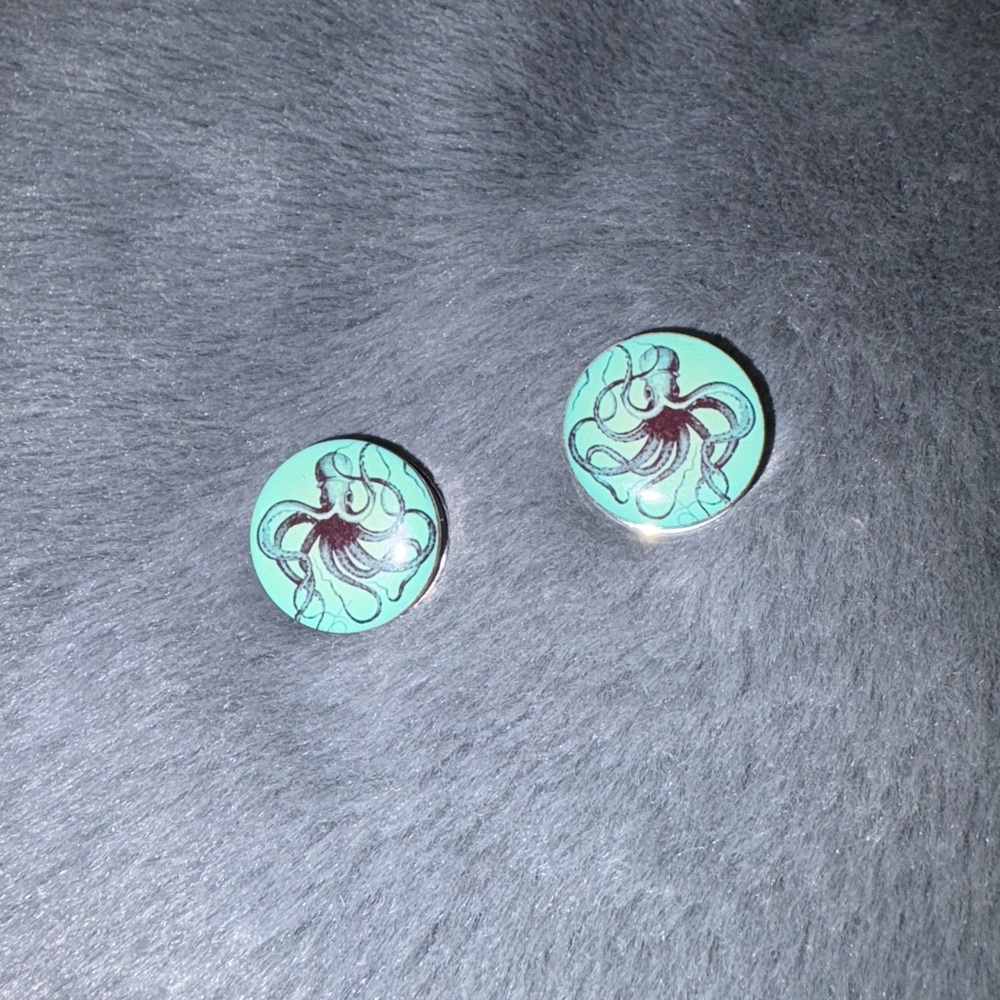 ❌❤️SOLD❌❤️ 5/8 inch 16mm Blue Octopus tunnels